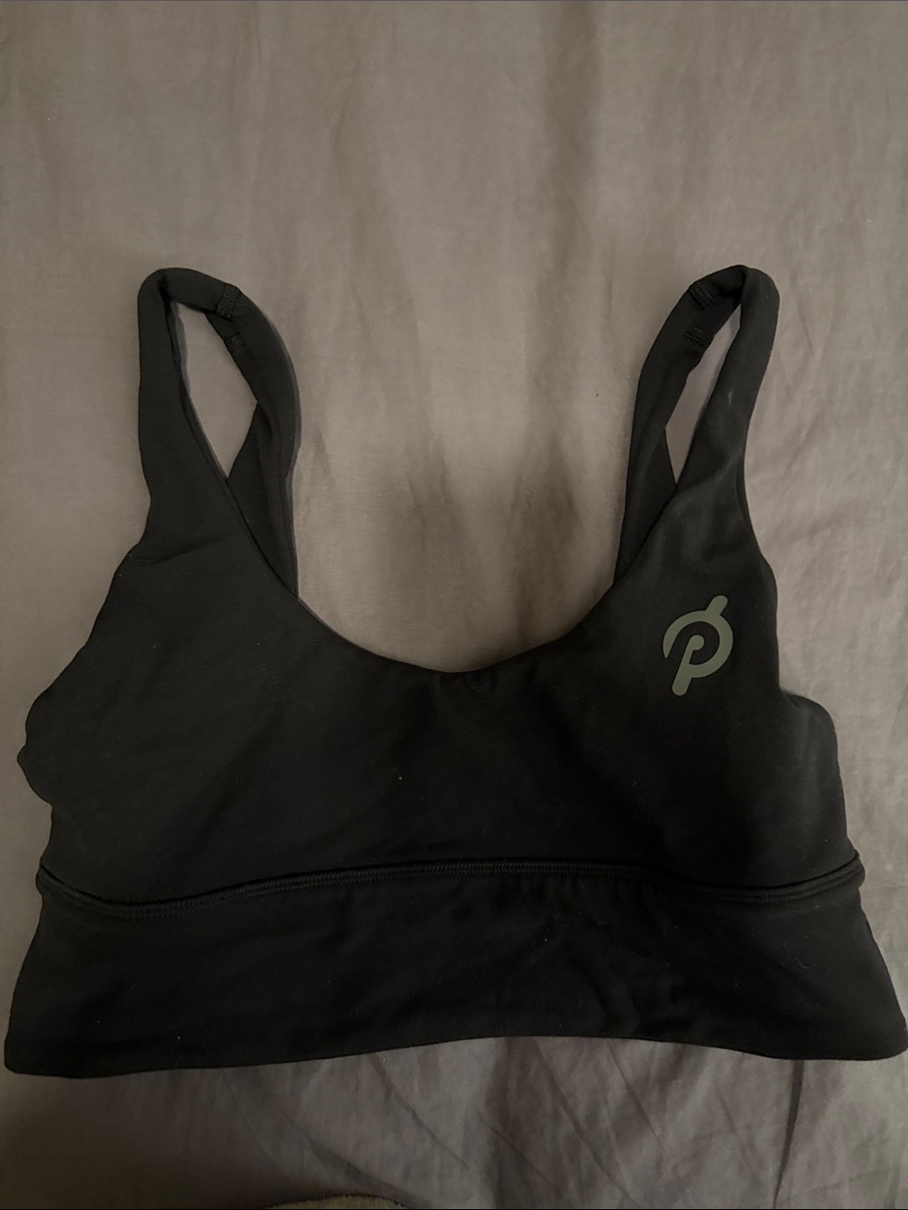 Peloton Lululemon Black Women's Sports Bra with Subtle Logo
